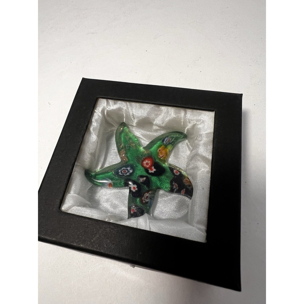 Milano Art Glass Animal Starfish Green Handmade Blown Glass By Essential Brands